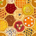 Seamless pattern with pies. The theme of autumn and thanksgiving Royalty Free Stock Photo