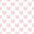 Seamless pattern, piggy art background design for fabric and decor