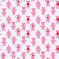 Seamless pattern from pigs of girls and boys. Festival of cheerful pigs. Vector illustration Royalty Free Stock Photo