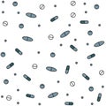 Seamless pattern with pills and tablets on white background