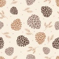 Seamless pattern pine cone