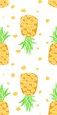 Seamless pattern with pineaplles. Tropical bright background with fruit