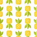 Seamless vector pattern with pineapple on backdrop Royalty Free Stock Photo