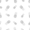 Seamless pattern with pineapples. Doodle element. Vector illustration.