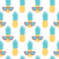 Seamless pattern with pineapples.