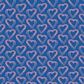 Seamless pattern pink blue heart brush strokes lines design, abstract simple scandinavian style background grunge texture. trend Royalty Free Stock Photo