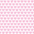 Seamless pattern with pink bubbles hearts, wrapping with bubble wrap. Colored background. Royalty Free Stock Photo