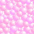 Seamless pattern with pink bubbles, realistic bubbles background, pink blob wallpaper, vector