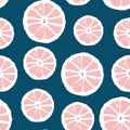 Seamless pattern with pink  citrus fruit design Royalty Free Stock Photo