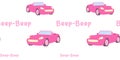seamless pattern pink convertible car, classic car. vector convertible car