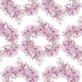 Seamless pattern. Pink flowers lilac. Vector background banner. Royalty Free Stock Photo