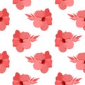 Seamless pattern with pink flowers