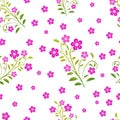 Seamless pattern with pink flowers.