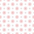 seamless pattern of pink flowers on white background Royalty Free Stock Photo