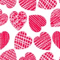 Seamless pattern with pink hearts Royalty Free Stock Photo