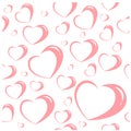 Seamless pattern pink hearts. Valentine's Day. Vector illustration Royalty Free Stock Photo