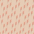 Seamless pattern pink panicle reed on yellow background