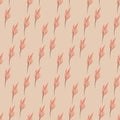 Seamless pattern pink panicle reed on yellow background Royalty Free Stock Photo