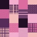 Seamless pattern pink patchwork quilt