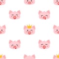 Seamless pattern with pink pig Royalty Free Stock Photo