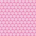 Seamless pattern with pink plastic bubbles hearts, wrapping with bubble wrap. Royalty Free Stock Photo