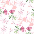 Seamless pattern with pink rose1-04 Royalty Free Stock Photo