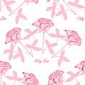 Seamless pattern with pink rose1-03 Royalty Free Stock Photo