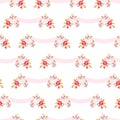 Seamless Pattern with pink roses