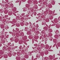 seamless pattern of pink silhouettes of flowers on a gray background, texture