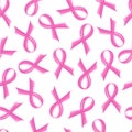 seamless pattern of pink Support Ribbon Royalty Free Stock Photo