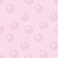 Seamless pattern with pink transparent soap or water bubbles. Vector wallpaper with fizzy sparkles in sea, aquarium, ocean. Royalty Free Stock Photo