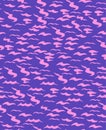 Seamless pattern with pink waves on a purple background. Vector graphics Royalty Free Stock Photo