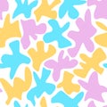 Seamless pattern with pink, yellow and blue camouflage Royalty Free Stock Photo