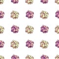 Seamless pattern with pink and yellow hydrangea. Endless texture for floral design