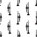 Seamless pattern of pipe on white background, icon classical musical instruments, vector illustration