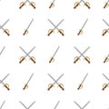 Seamless pattern pirate sword on a white background. Hand drawing in cartoon style. Vector illustration. Royalty Free Stock Photo