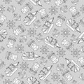 Seamless pattern on the pirates theme. For decoration, wrapping, print or advertising.