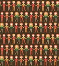 Seamless pattern with pixel people.