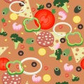 Seamless pattern pizza