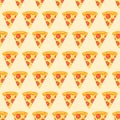Seamless pattern with a pizza with salami. Vector illustration