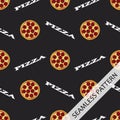 Seamless pattern with pizza