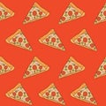 Seamless pattern with pizza slices. Vector illustration