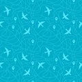 Seamless pattern with plane paths