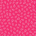 Seamless pattern of planetary sign of Venus for female gender symbols on pink background. Girl power, feminism, sisterhood concept Royalty Free Stock Photo