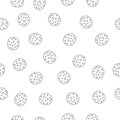 Seamless pattern of planets in doodle style on a white background. Black line Royalty Free Stock Photo