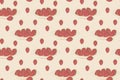 Seamless pattern. Plates with whole fresh strawberries and strawberries outside on a beige background.