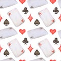 Seamless pattern with playing card symbols Royalty Free Stock Photo