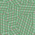 Seamless pattern from playing cards face down. From green and brown stripes.