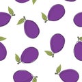 Seamless pattern from plums