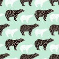 Seamless pattern with polar bear silhouette. Perfect for fabric,textile.Vector background